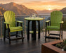 LuxCraft Poly Balcony Table Dining Set Lime Green On Black With Cup Holder
