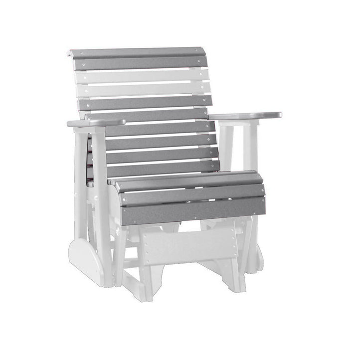 LuxCraft Gray 2 foot Rollback Recycled Plastic Glider Chair With Cup Holder