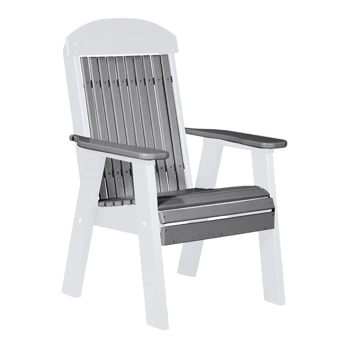LuxCraft Gray 2' Classic Highback Recycled Plastic Chair With Cup Holder