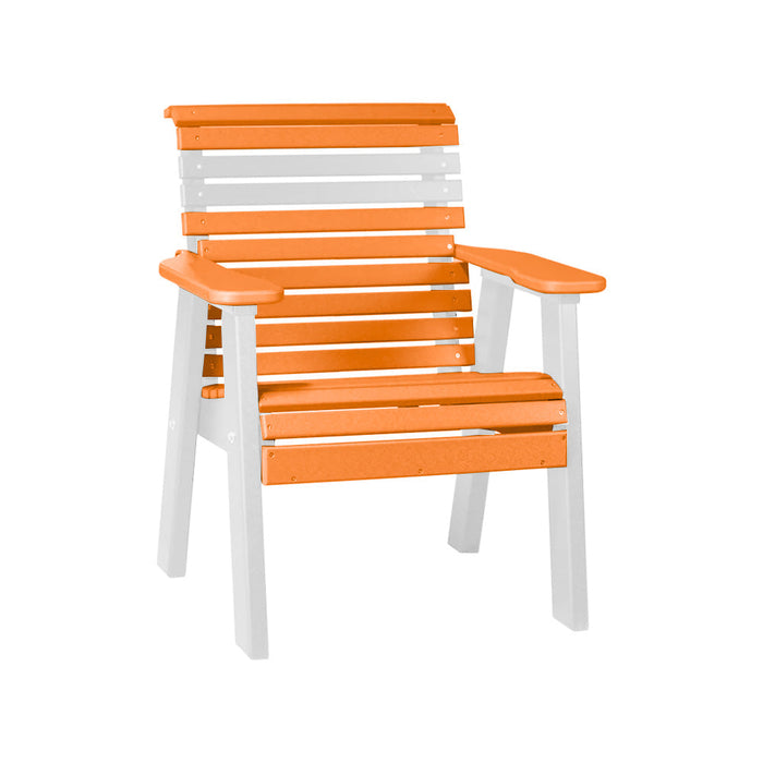 LuxCraft Tangerine 2' Rollback Recycled Plastic Chair With Cup Holder