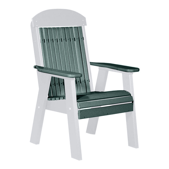 LuxCraft Green 2' Classic Highback Recycled Plastic Chair