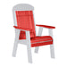 LuxCraft Red 2' Classic Highback Recycled Plastic Chair With Cup Holder