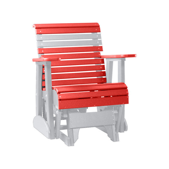 LuxCraft Red 2 foot Rollback Recycled Plastic Glider Chair