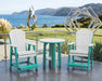 LuxCraft Aruba Blue on White Poly Balcony Table Dining Sets