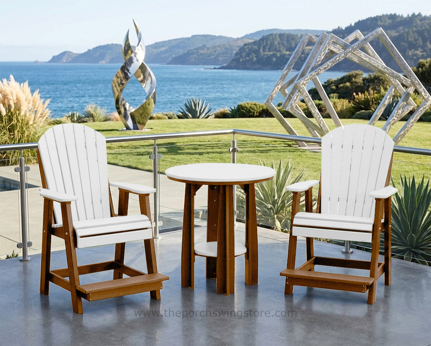 LuxCraft Antique Mahogany on White Poly Balcony Dining Table Sets