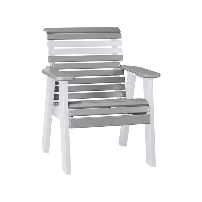 LuxCraft Gray 2' Rollback Recycled Plastic Chair With Cup Holder