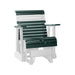LuxCraft Green 2 foot Rollback Recycled Plastic Glider Chair With Cup Holder