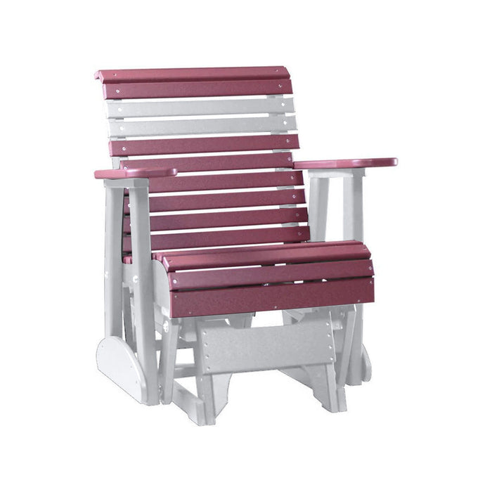 LuxCraft Cherry wood 2 foot Rollback Recycled Plastic Glider Chair