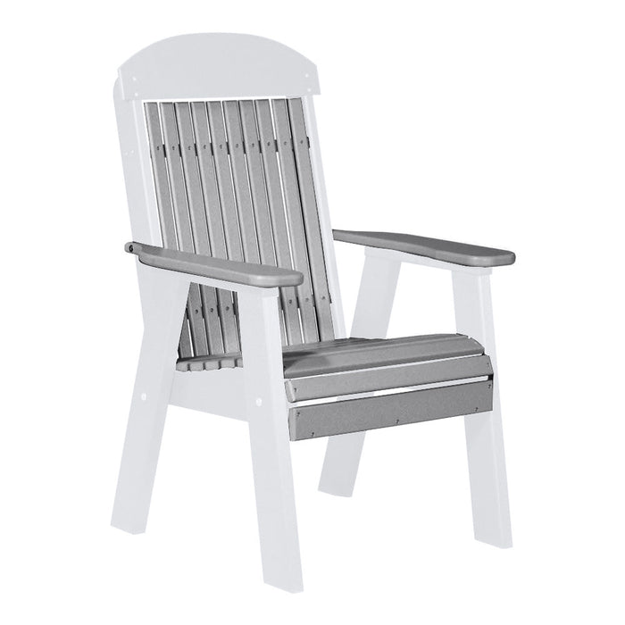 LuxCraft Dove Gray 2' Classic Highback Recycled Plastic Chair
