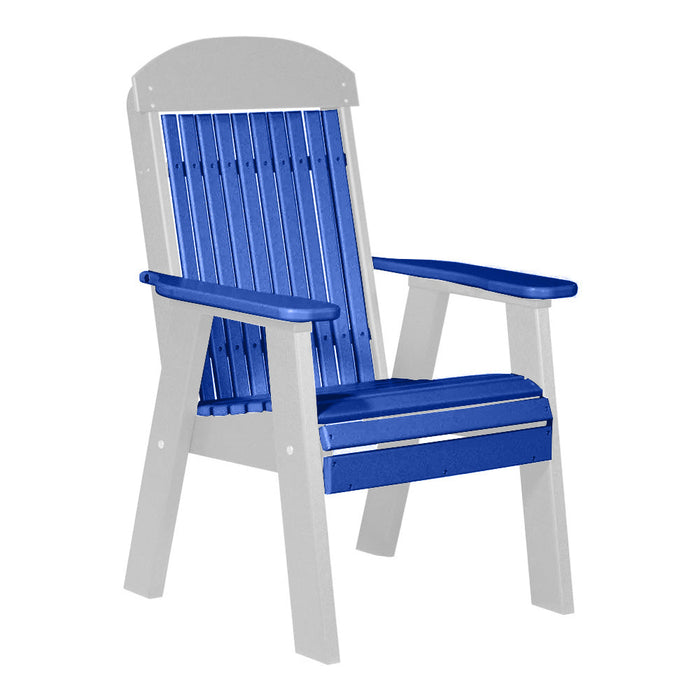 LuxCraft Blue 2' Classic Highback Recycled Plastic Chair