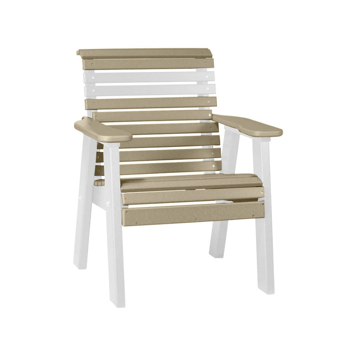LuxCraft Weatherwood 2' Rollback Recycled Plastic Chair With Cup Holder