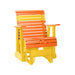 LuxCraft Tangerine 2 foot Rollback Recycled Plastic Glider Chair With Cup Holder