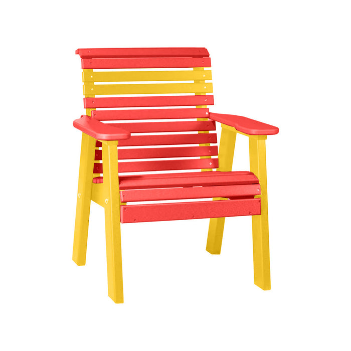 LuxCraft Red 2' Rollback Recycled Plastic Chair With Cup Holder