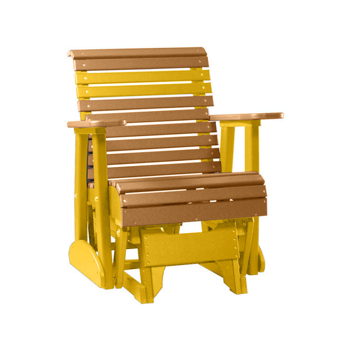 LuxCraft Cedar 2 foot Rollback Recycled Plastic Glider Chair
