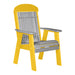 LuxCraft Dove Gray 2' Classic Highback Recycled Plastic Chair With Cup Holder