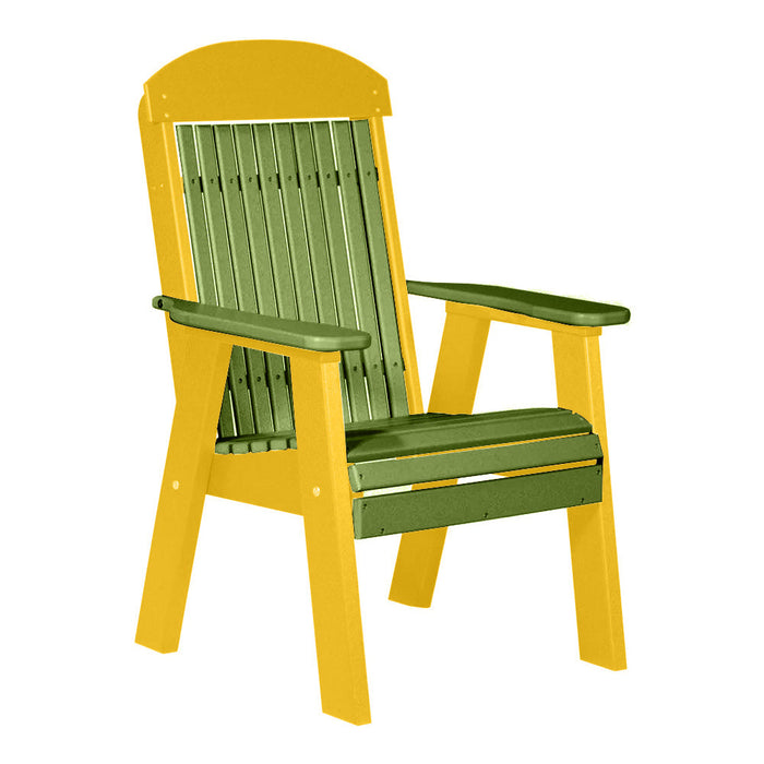 LuxCraft Lime Green 2' Classic Highback Recycled Plastic Chair With Cup Holder
