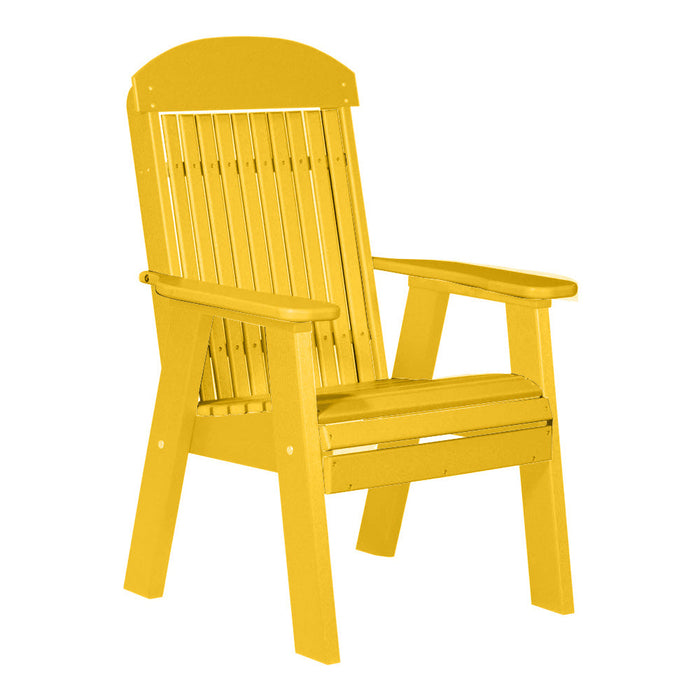 LuxCraft Yellow 2' Classic Highback Recycled Plastic Chair With Cup Holder