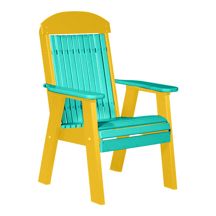 LuxCraft Aruba Blue 2' Classic Highback Recycled Plastic Chair