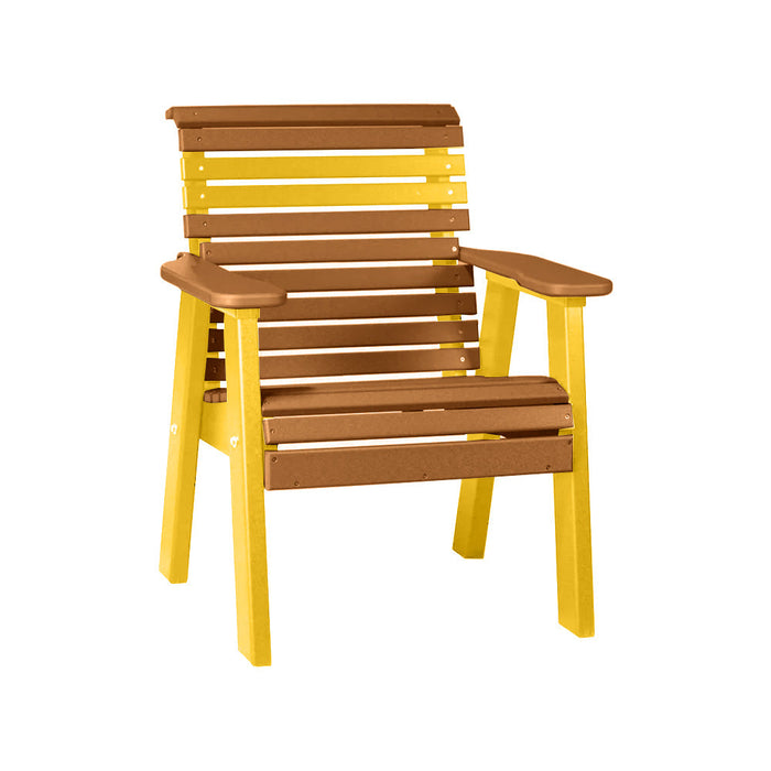 LuxCraft Cedar 2' Rollback Recycled Plastic Chair With Cup Holder