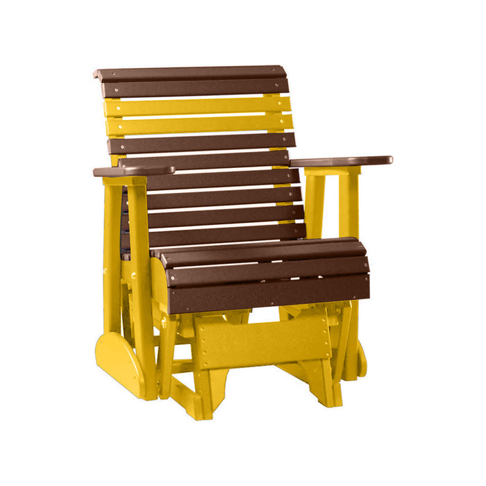LuxCraft Chestnut Brown 2 foot Rollback Recycled Plastic Glider Chair