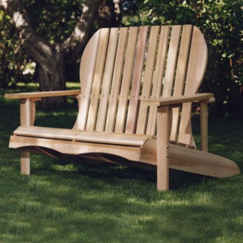 All Things Cedar All Things Cedar 4 ft. Red Cedar Adirondack Love Seat Outdoor Bench LS48