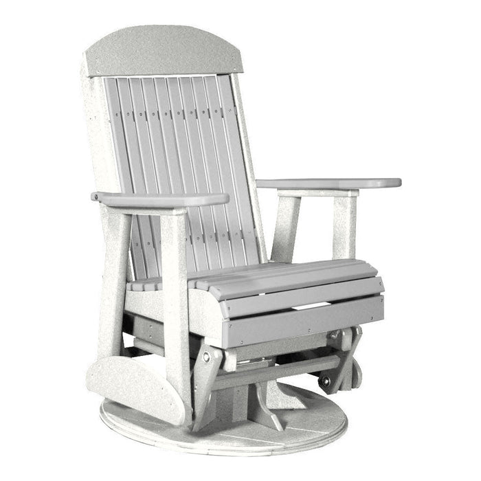 LuxCraft Gray 2 foot Classic Highback Recycled Plastic Swivel Glider Chair