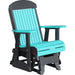 LuxCraft Silla Mecedora Clásica Respaldo Alto 2 Pies — Azul Aruba sobre Negro