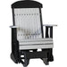 LuxCraft LuxCraft 2 foot Classic Highback Recycled Plastic Glider Chair Dove Gray on Black Glider Chair 2CPGDGB