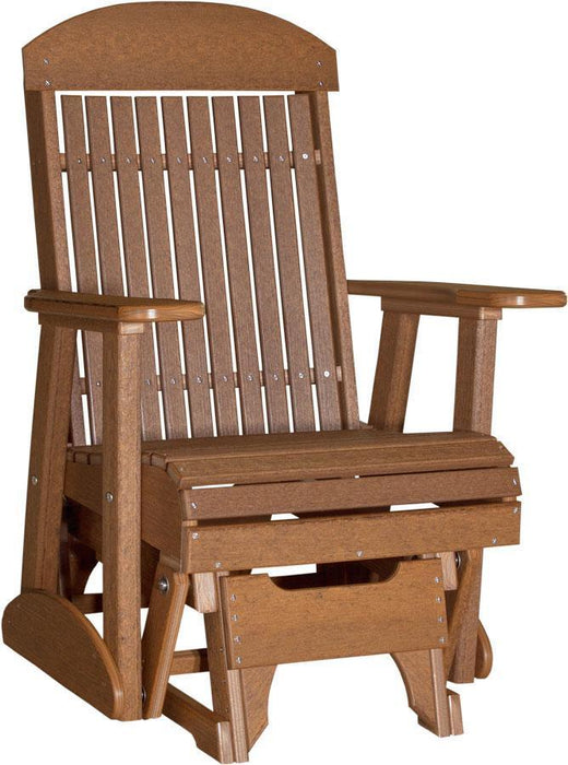 LuxCraft 2 foot Classic Highback Recycled Plastic Glider Chair With Cup Holder