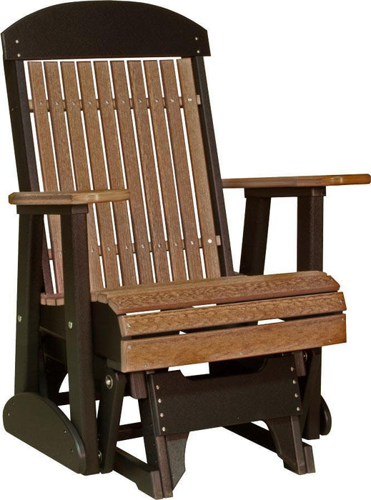 LuxCraft 2 foot Classic Highback Recycled Plastic Glider Chair With Cup Holder