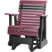 LuxCraft LuxCraft 2 foot Rollback Recycled Plastic Glider Chair Cherrywood On Black Glider Chair 2PPGCWB