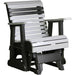 LuxCraft LuxCraft 2 foot Rollback Recycled Plastic Glider Chair Dove Gray On Black Glider Chair 2PPGDGB