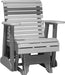 LuxCraft LuxCraft 2 foot Rollback Recycled Plastic Glider Chair Dove Gray on Slate Glider Chair 2PPGDGS