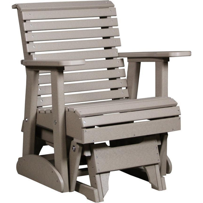 LuxCraft LuxCraft 2 foot Rollback Recycled Plastic Glider Chair Weatherwood Glider Chair 2PPGWW