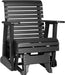 LuxCraft LuxCraft 2 foot Rollback Recycled Plastic Glider Chair With Cup Holder Black Glider Chair 2PPGBK