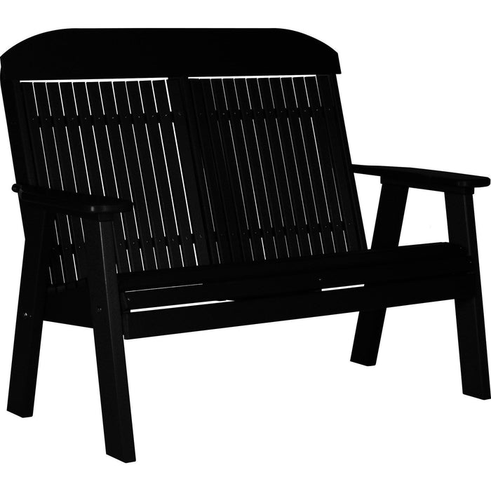 LuxCraft Banco Clásico Respaldo Alto 4 Pies — Negro