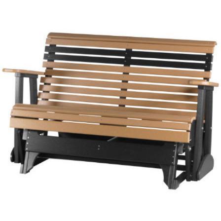 LuxCraft Banco Mecedora Rollback 4 Pies — Cedro sobre Negro