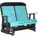 LuxCraft Banco Mecedora Respaldo Alto 4 Pies — Azul Aruba sobre Negro