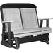LuxCraft Banco Mecedora Respaldo Alto 4 Pies — Gris Paloma sobre Negro
