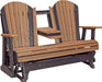 LuxCraft LuxCraft 5 ft. Recycled Plastic Adirondack Outdoor Glider Antique Mahogany on Black Adirondack Glider 5APGAMB