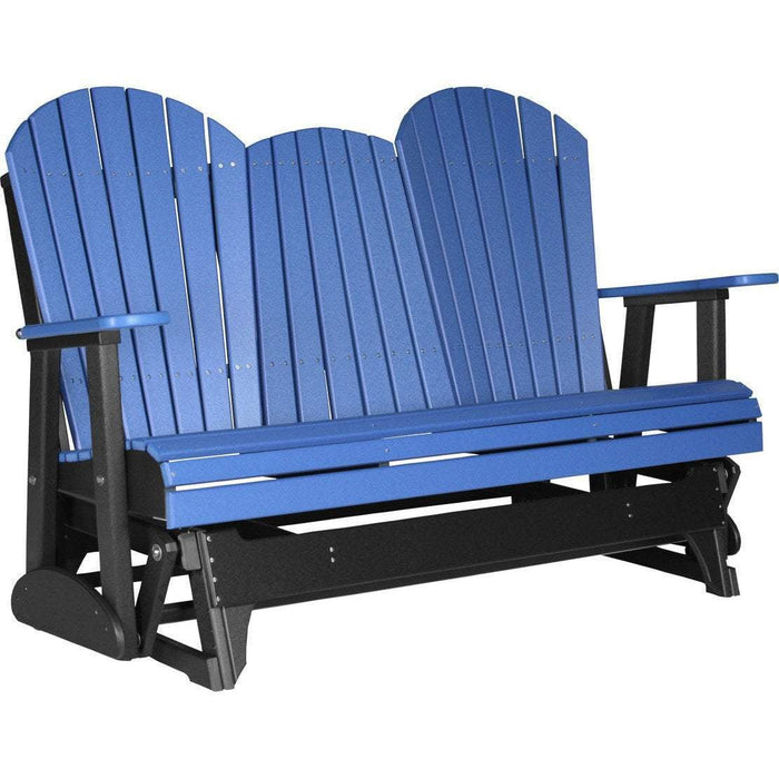 LuxCraft Banco Mecedora Adirondack 5 Pies — Azul sobre Negro
