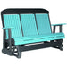 LuxCraft Banco Mecedora Respaldo Alto 5 Pies — Azul Aruba sobre Negro