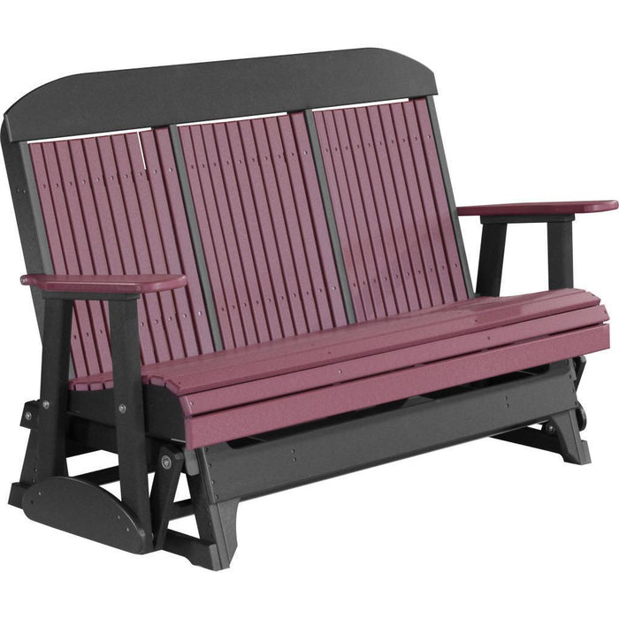 LuxCraft Banco Mecedora Respaldo Alto 5 Pies — Cherrywood sobre Negro