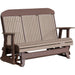 LuxCraft LuxCraft 5 ft. Recycled Plastic Highback Outdoor Glider Weather Wood On Chestnut Brown Highback Glider 5CPGWWCBR