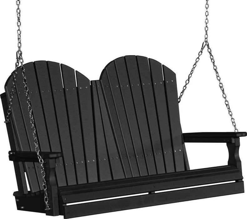LuxCraft Columpio de Porche Adirondack 4 Pies — Negro
