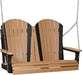 LuxCraft Columpio de Porche Adirondack 4 Pies — Cedro sobre Negro