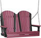 LuxCraft Columpio de Porche Adirondack 4 Pies — Cherrywood sobre Negro