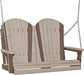 LuxCraft Adirondack 4ft. porch swing in weatherwood on chestnut brown