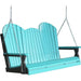 LuxCraft Columpio de Porche Adirondack 5 Pies — Azul Aruba sobre Negro