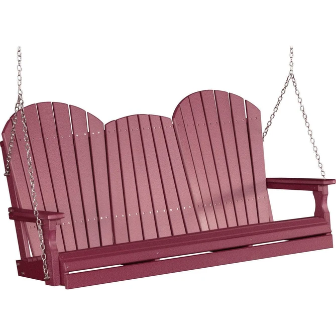 LuxCraft Columpio de Porche Adirondack 5 Pies — Cherry